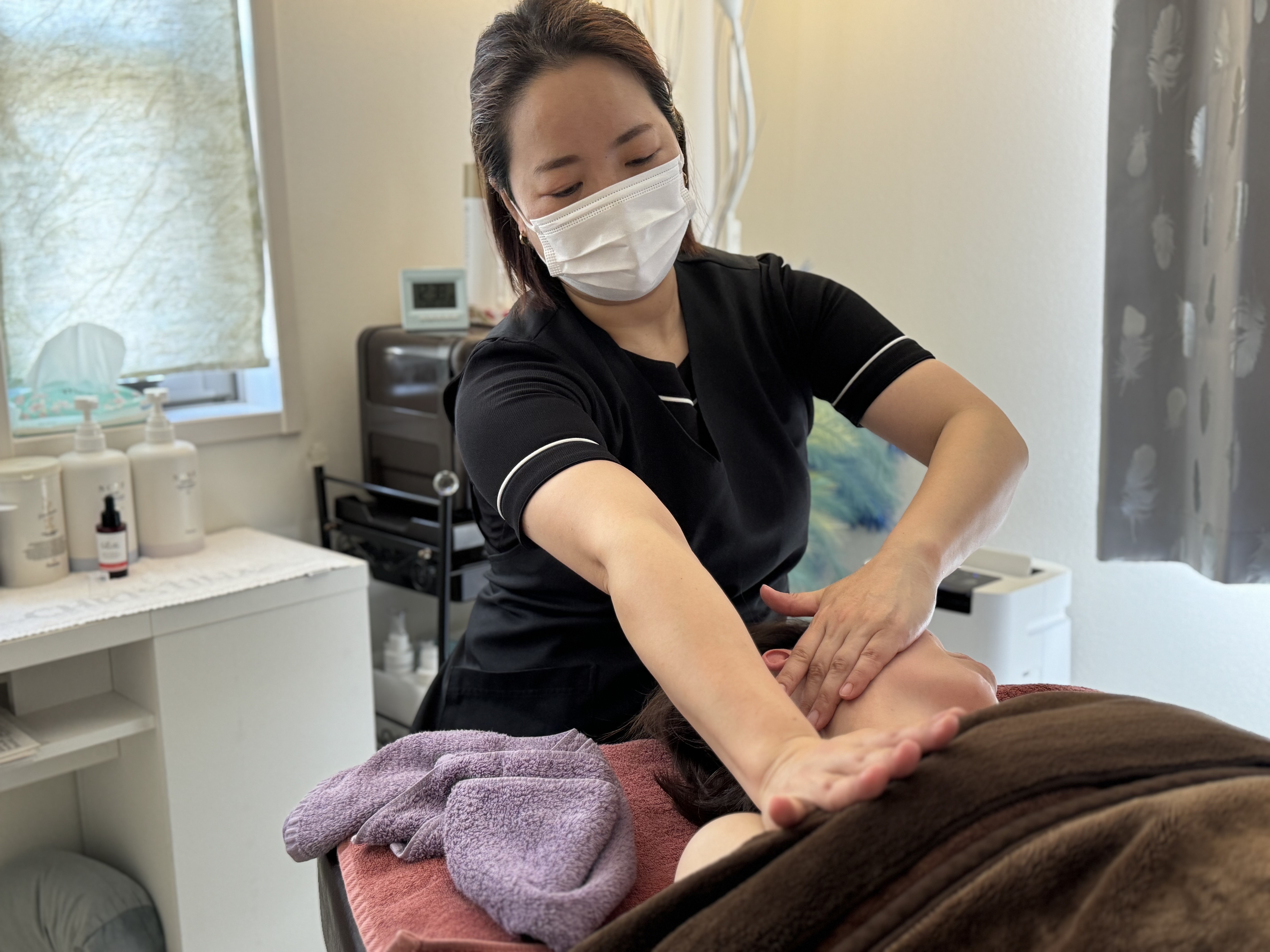 3Dストレッチ小顔術の施術風景