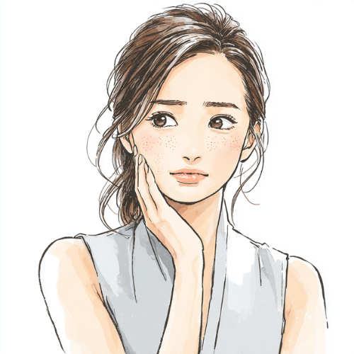 困った顔をした女性